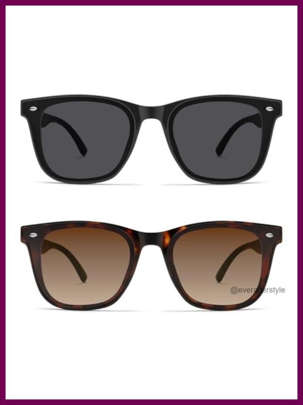 Oversized Square Sunglasses UV400 Protection Trendy Beach Travel